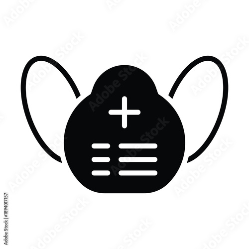 Medical Mask Icon, Medical And Healthcare Related Solid Style Vector Icon.