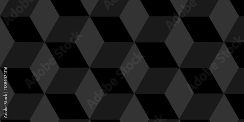 Vector structure box minimal black abstract cube square wall texture. geometric tile hexagon mosaic wall grid wallpaper. minimal geometric block cube isometric mosaic texture background.