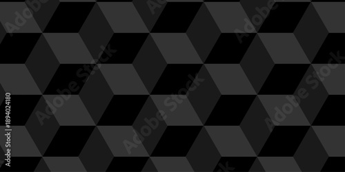 Vector structure box minimal black abstract cube square wall texture. geometric tile hexagon mosaic wall grid wallpaper. minimal geometric block cube isometric mosaic texture background.