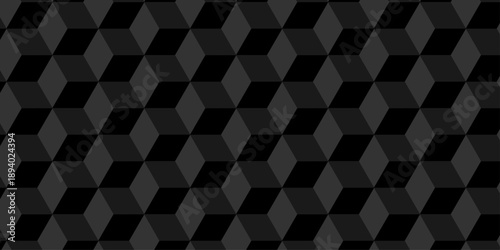 Vector structure box minimal black abstract cube square wall texture. geometric tile hexagon mosaic wall grid wallpaper. minimal geometric block cube isometric mosaic texture background.