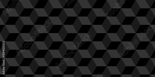 Vector structure box minimal black abstract cube square wall texture. geometric tile hexagon mosaic wall grid wallpaper. minimal geometric block cube isometric mosaic texture background.