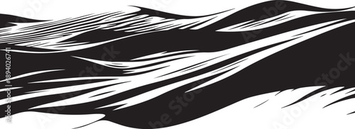 Abstract black and white wave design background texture element