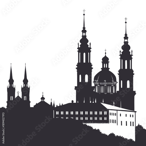Silhouette of historic cathedral