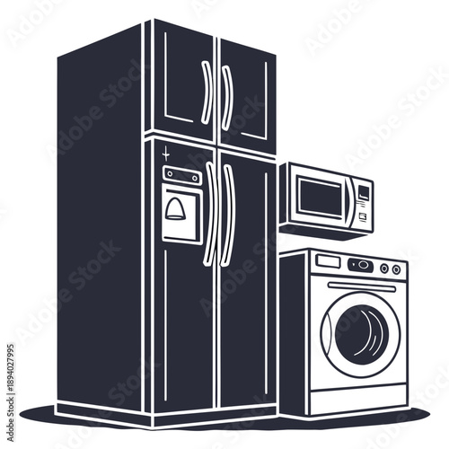 Modern kitchen appliances arrangement