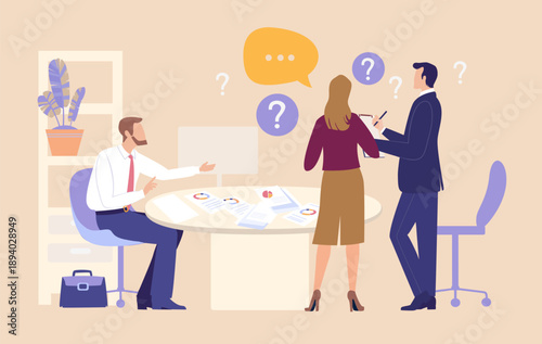 Financial Dispute Meeting. Business  professionals engage in a tense discussion during a meeting, representing resolution, critical decision-making, and challenges in business