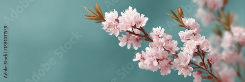 Pink flower with a green background