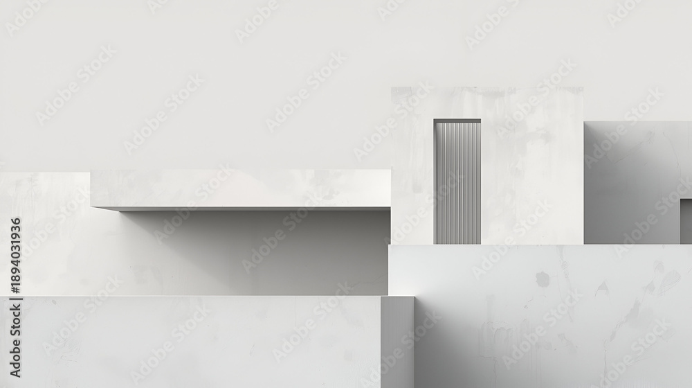 Fototapeta premium Minimalist White Architectural Structure with Modern Geometric Design and Clean Lines