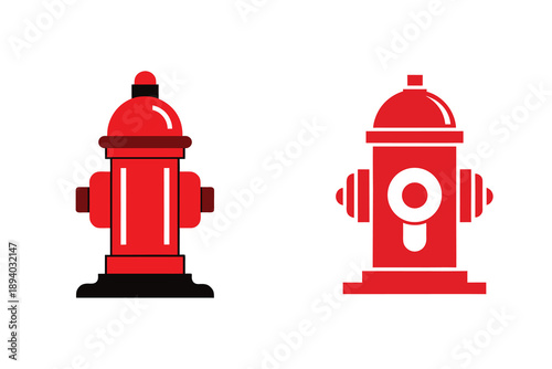 Fire Hydrant Silhouette Emergency Water Supply Safety Icon Design