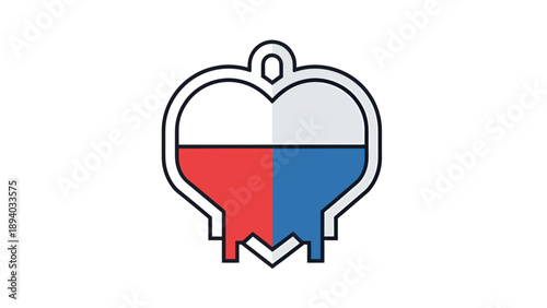 Heart Shaped Blood Bag Icon Vector Illustration, Medical Symbol, Donation Concept, Clean Design