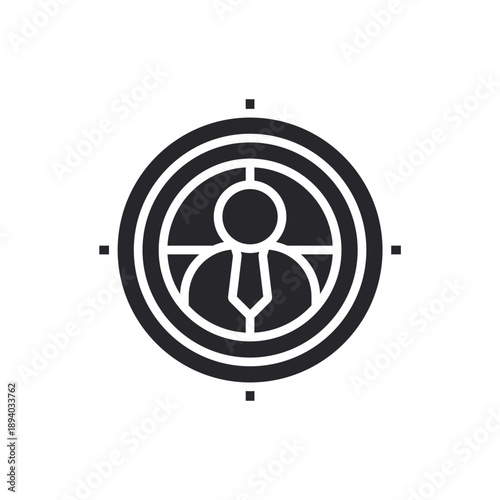 target audience icons outline and Flat Style,transparent background