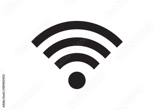 Wifi wireless internet signal Icon, Editable Solid Vector Illustration