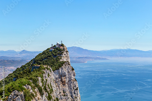 Aerial view of top of Gibraltar Rock, in Upper Rock Natural Reserve