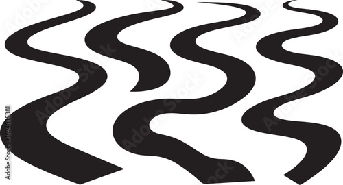Black wavy lines on a white background illustration design