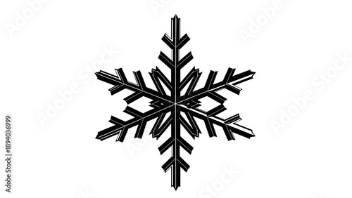 Snowflake Vector Illustration, Stylized Geometric Crystal Icon, Winter Season Graphic Design Element, Cold Weather Symbol for Holiday and Christmas Projects