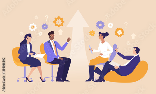 Financial Dispute Meeting. Business  professionals engage in a tense discussion during a meeting, representing resolution, critical decision-making, and challenges in business