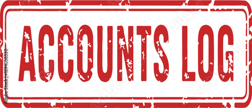 Red grunge accounts log stamp on white