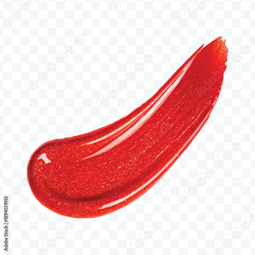 abstract 3d lipstick or cosmetics smear smudge in different color style isolated on transparent background