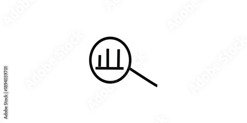 Minimalist Magnifying Glass Data Analysis and Research Icon