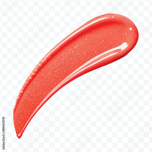 abstract 3d lipstick or cosmetics smear smudge in different color style isolated on transparent background