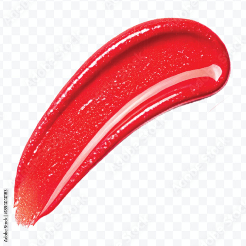 abstract 3d lipstick or cosmetics smear smudge in different color style isolated on transparent background