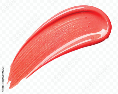 abstract 3d lipstick or cosmetics smear smudge in different color style isolated on transparent background