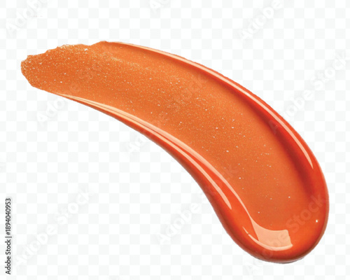 abstract 3d lipstick or cosmetics smear smudge in different color style isolated on transparent background