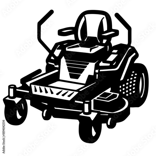 Zero-turn riding lawn mower, a bold Silhouette Vector