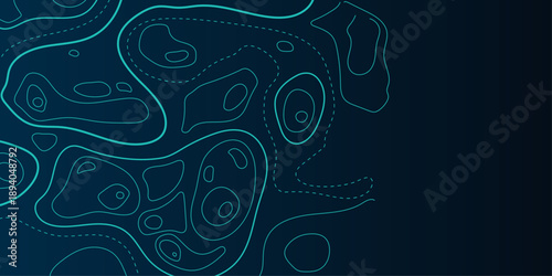 Abstract topographic contour map background with blue line. Topographic lines background, topography, topography map, terrain topography. 
