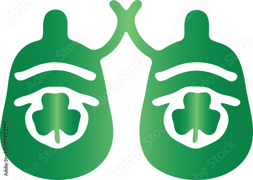 Green lungs with bronchi and trachea anatomy illustration for health and medical concepts  human body organ graphic