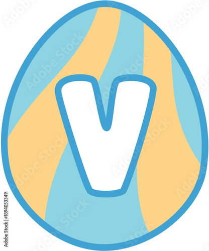 Easter Egg Font Letter V