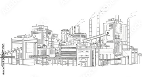 Industrial Robotic Arm Illustration Showing Automated Manufacturing Technology
