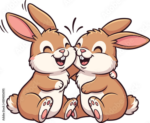 Easter sunday joy two happy rabbits celebrating springtime and holiday cheer on easter morning