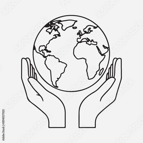World in Tender Hands: A gentle illustration captures a pair of hands cradling the Earth, embodying protection, compassion, and the shared responsibility for our planet's well-being.