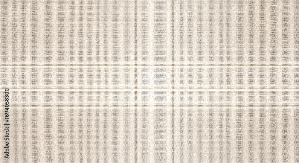 Fototapeta premium Beige woven fabric texture with horizontal and vertical lines textile