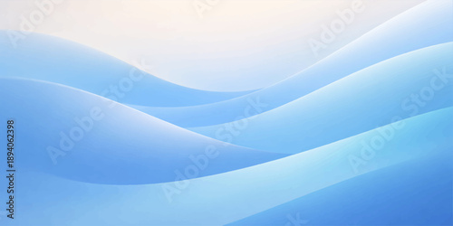 An abstract blue wave background features a flowing vector design with soft curves and light motion lines to create a textured water pattern for a modern wallpaper backdrop