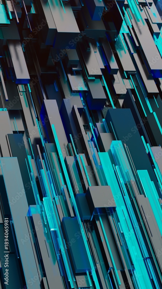 Obraz premium abstract image of cubes background in blue toned