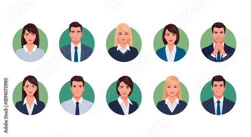 Diverse group of smiling business professionals in formal attire representing corporate teamwork and leadership