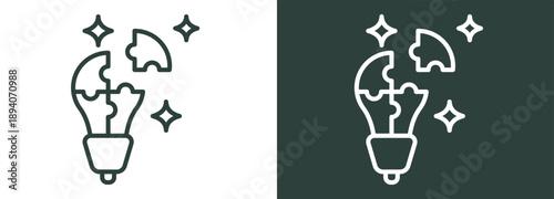 Problem Solving Icon White and Black Style Of