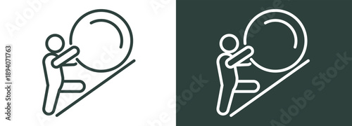 Struggle Icon White and Black Style Of