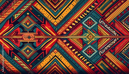 colorful geometric ethnic pattern oriental aztec and tribal traditional seamless pattern or background banner
