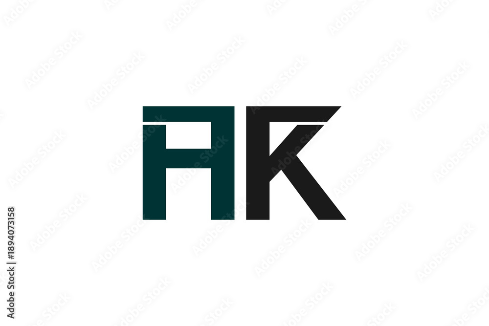 Obraz premium Modern AK Monogram Logo Design, Geometric Lettermark Brand Symbol, Minimal Corporate Tech Identity
