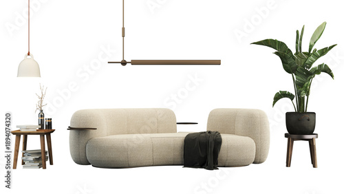 Foto Interior furniture set 3D render