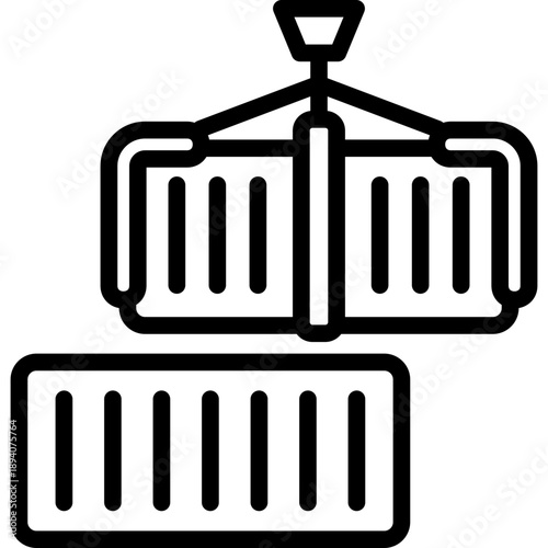 Crane Container icon in Line Style