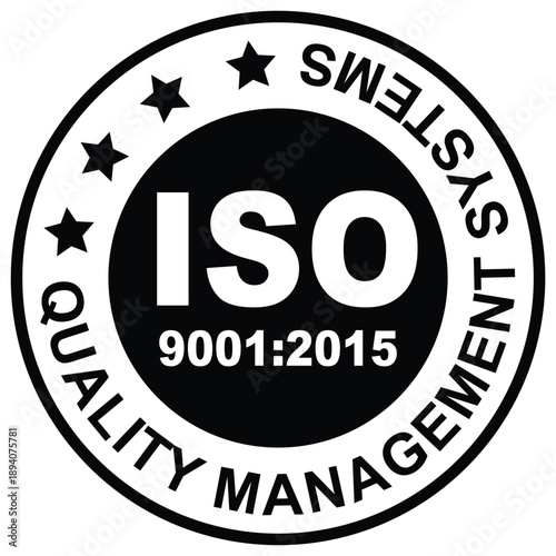 ISO 9001:2015 certified symbol vector illustration, ISO 9001 logo certification, Certified Company Certificate ISO Blue vector, Quality Certificate, iso mark certification, Certified Company, Quality