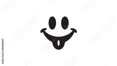  Playful smiley face silhouette with tongue out