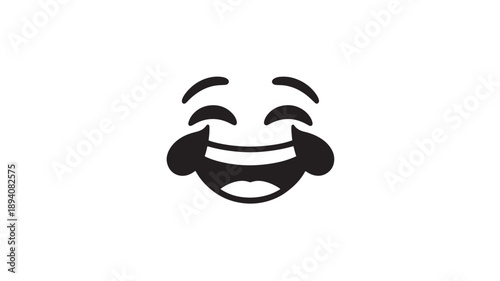  Laughing face emoji silhouette with tears of joy