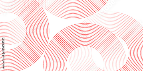 A collection of concentric red circles. A collection of radial sound waves or sonar rings. A set of radar icon symbols, targets, dashed lines, and halftone images.