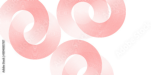 A collection of concentric red circles. A collection of radial sound waves or sonar rings. modern.
