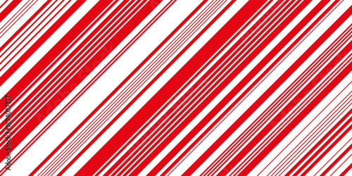 Red  and white sloping strips of different thicknesses. Vector illustration