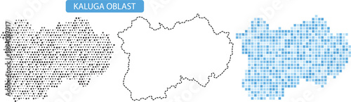 Kaluga oblast map illustration with various visual representations